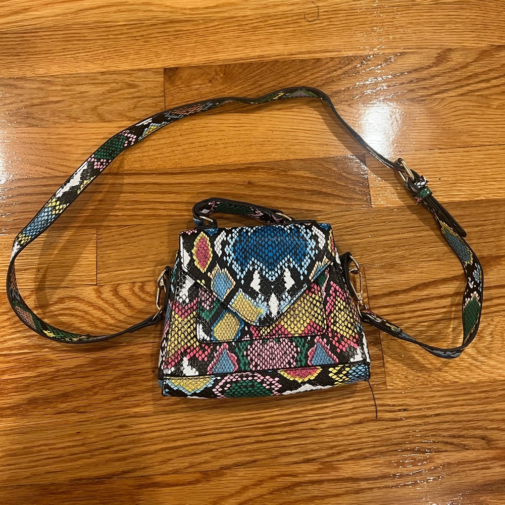 Colorful snakeskin mini purse